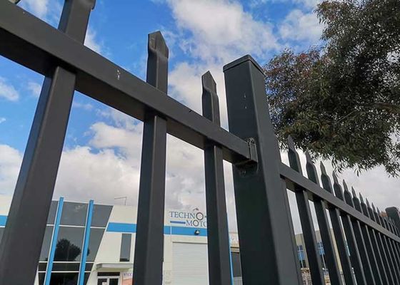Garden Steel Fence Galvanized Black Spear Top Tubular Steel Panels 1.8*2.4m