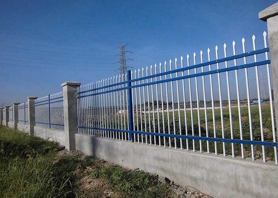 horizontal rails Picket Top Steel Tubular Fence