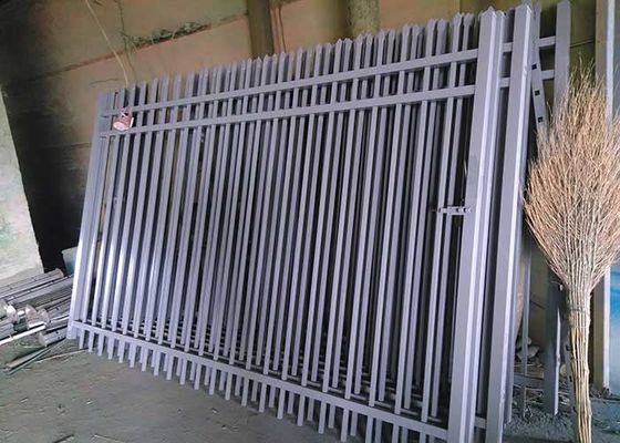 Garden Steel Fence Galvanized Black Spear Top Tubular Steel Panels 1.8*2.4m