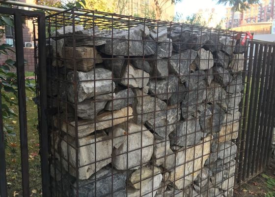 Wire Mesh 2mm Gabion Fence System Galvanized Pvc Coated Stone Filled Weld