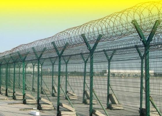 Powder Coated Green 358 Prison Anti Climb Security Fencing