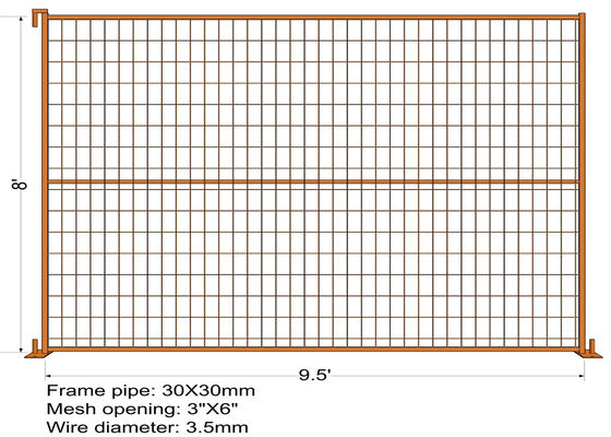 6ftx10ft Galvanized Powder Coated 3MM Temp Security Fencing