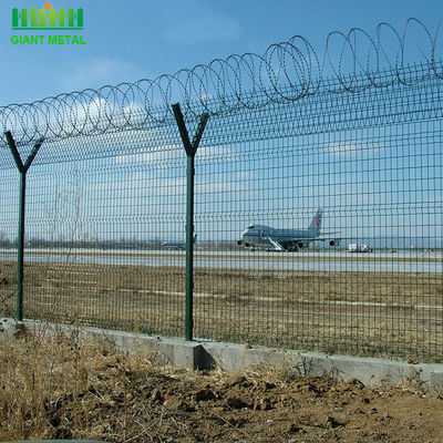 Y Shaped Post 1030mm Height Airport Security Fence With Barbed Wire