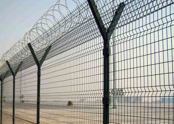 Y Shaped Post 1030mm Height Airport Security Fence With Barbed Wire