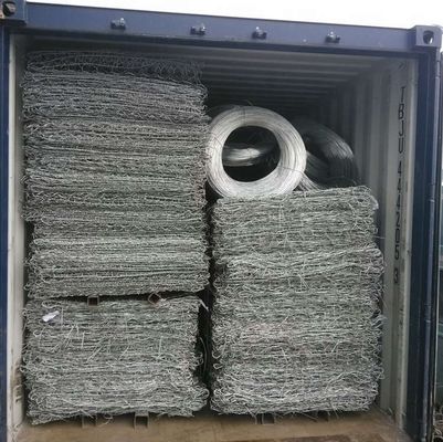 Woven Stone Filled Galvanized Gabion Boxes Basket 8x10cm Hexagonal Hole