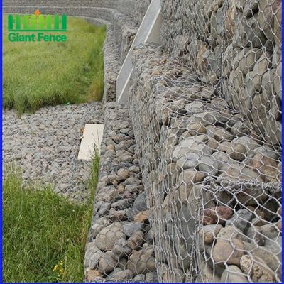 Galvanzied 1.0m Height Pvc Coated Gabion Box Wire Strong Flexibility Woven