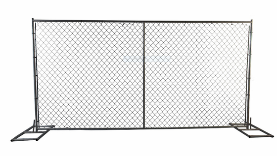 Chain Link Mesh American Temp Construction Fence 7 Ft Height Frame Tube
