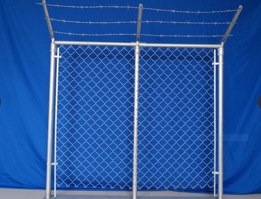 High Security 18Ga - 13Ga 5 Foot Chain Link Fencing With Barbed Wire Antiwear