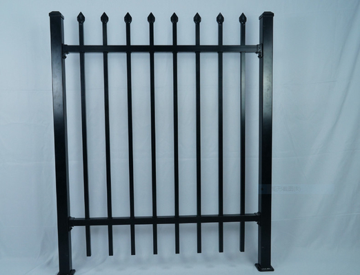 Powder Coating Wrought Iron Welded Wire Garden Fence Black Tubular