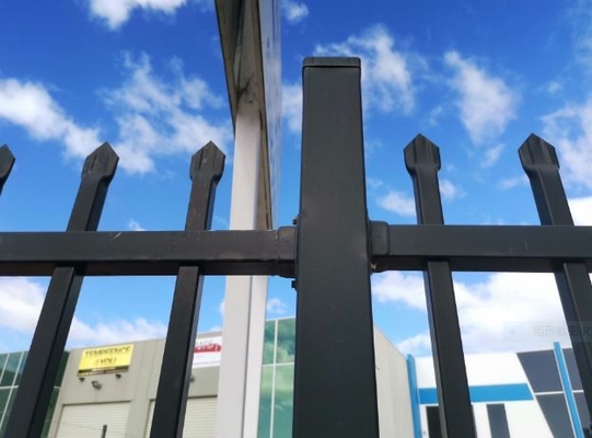 Galvanized Tube Powder Coated Steel Metal Fence Black Steel Fence