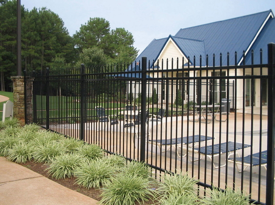 Powder Coated Iron Picket Tubular Steel Fence For Homes And Garden