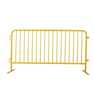 Powder Coated Yellow Crowd Barrier Fencing 1m Height 2m Width Hgmt Temporary